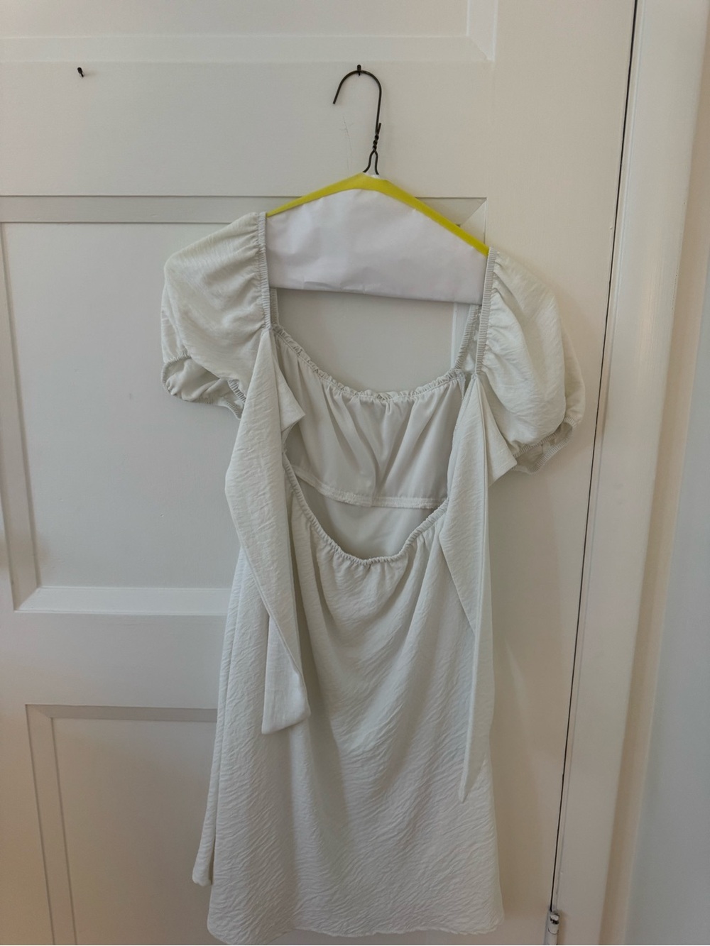 Altar'd State Puff Sleeve Square Neck White Top - Picture 4 of 5